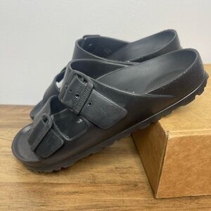 Birkenstock Eva Arizona Essentials Black Two Strap Open Toe Sandals 37/6